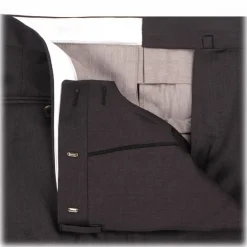 Viola Milano - Classic 4-seasonal Wool Trousers - Dark Grey - Handmade in Italy - Luxury Exclusive Collection - Avvenice^ Trousers