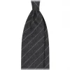 Viola Milano - Classic Shalk Stripe Untipped Flannel Tie - Dark Grey - Made in Italy - Luxury Exclusive Collection - Avvenice^ Ties & Bow Ties