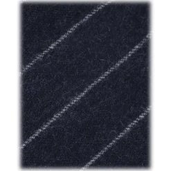 Viola Milano - Classic Shalk Stripe Untipped Vintage Flannel Tie - Navy - Handmade in Italy - Luxury Exclusive Collection - Avvenice^ Ties & Bow Ties