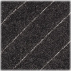 Viola Milano - Classic Shalk Stripe Untipped Flannel Tie - Dark Grey - Made in Italy - Luxury Exclusive Collection - Avvenice^ Ties & Bow Ties