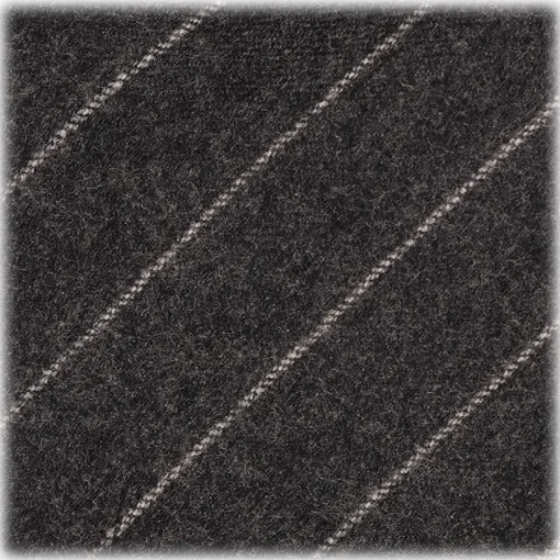 Viola Milano - Classic Shalk Stripe Untipped Flannel Tie - Dark Grey - Made in Italy - Luxury Exclusive Collection - Avvenice^ Ties & Bow Ties