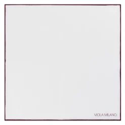 Viola Milano - Classic Shoestring 100% Linen Pocket Square - Burgundy - Handmade in Italy - Luxury Exclusive Collection - Avvenice^ Ties & Bow Ties