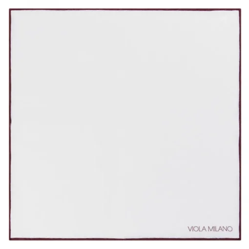 Viola Milano - Classic Shoestring 100% Linen Pocket Square - Burgundy - Handmade in Italy - Luxury Exclusive Collection - Avvenice^ Ties & Bow Ties