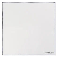 Viola Milano - Classic Shoestring Silk Pocket Square - Navy - Handmade in Italy - Luxury Exclusive Collection - Avvenice^ Ties & Bow Ties