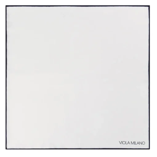 Viola Milano - Classic Shoestring Silk Pocket Square - Navy - Handmade in Italy - Luxury Exclusive Collection - Avvenice^ Ties & Bow Ties