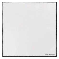 Viola Milano - Classic Shoestring Silk Pocket Square - Black - Handmade in Italy - Luxury Exclusive Collection - Avvenice