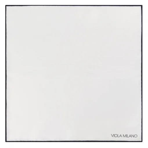 Viola Milano - Classic Shoestring Silk Pocket Square - Black - Handmade in Italy - Luxury Exclusive Collection - Avvenice