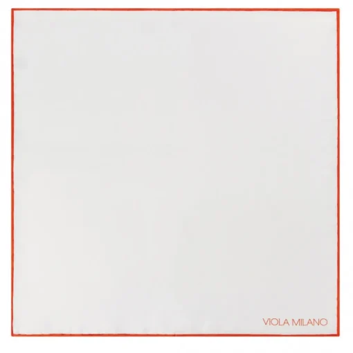 Viola Milano - Classic Shoestring Silk Pocket Square - Orange - Handmade in Italy - Luxury Exclusive Collection - Avvenice