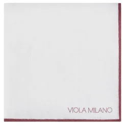 Viola Milano - Classic Shoestring 100% Linen Pocket Square - Burgundy - Handmade in Italy - Luxury Exclusive Collection - Avvenice^ Ties & Bow Ties