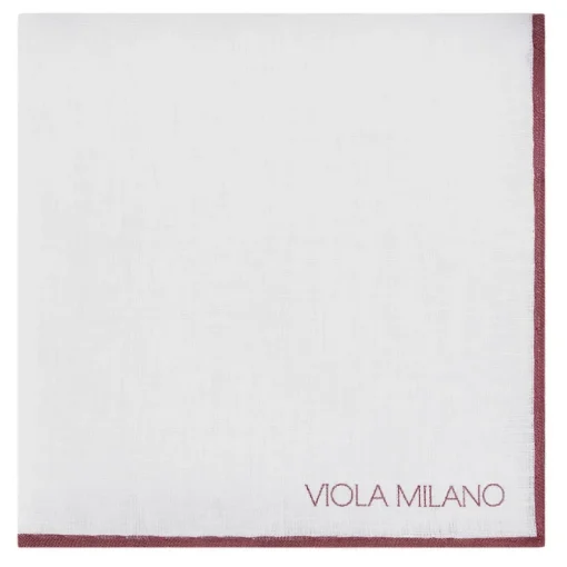 Viola Milano - Classic Shoestring 100% Linen Pocket Square - Burgundy - Handmade in Italy - Luxury Exclusive Collection - Avvenice^ Ties & Bow Ties