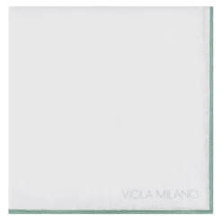 Viola Milano - Classic Shoestring 100% Linen Pocket Square - Menthol - Handmade in Italy - Luxury Exclusive Collection - Avvenice^ Ties & Bow Ties