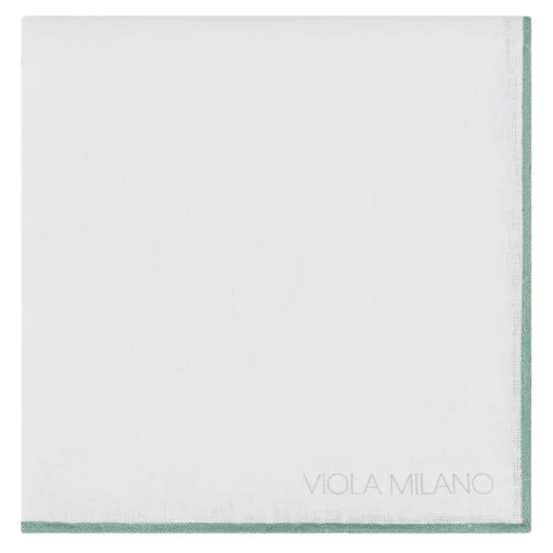 Viola Milano - Classic Shoestring 100% Linen Pocket Square - Menthol - Handmade in Italy - Luxury Exclusive Collection - Avvenice^ Ties & Bow Ties