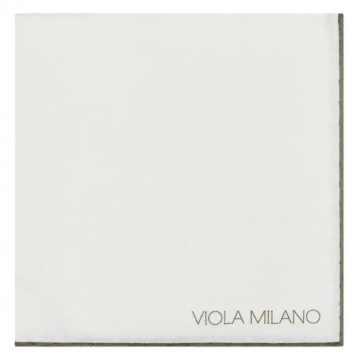 Viola Milano - Classic Shoestring Silk Pocket Square - Army Green - Handmade in Italy - Luxury Exclusive Collection - Avvenice^ Ties & Bow Ties