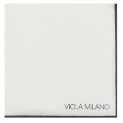 Viola Milano - Classic Shoestring Silk Pocket Square - Navy - Handmade in Italy - Luxury Exclusive Collection - Avvenice^ Ties & Bow Ties