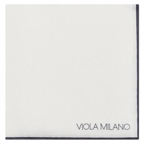 Viola Milano - Classic Shoestring Silk Pocket Square - Navy - Handmade in Italy - Luxury Exclusive Collection - Avvenice^ Ties & Bow Ties