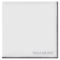 Viola Milano - Classic Shoestring 100% Linen Pocket Square - Forest - Handmade in Italy - Luxury Exclusive Collection - Avvenice