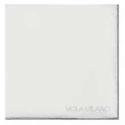 Viola Milano - Classic Shoestring Silk Pocket Square - Grey - Handmade in Italy - Luxury Exclusive Collection - Avvenice