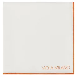 Viola Milano - Classic Shoestring Silk Pocket Square - Orange - Handmade in Italy - Luxury Exclusive Collection - Avvenice
