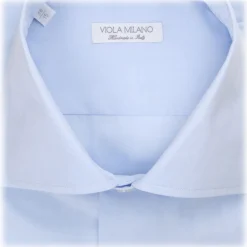 Viola Milano - Classic Solid Cut-Away Collar Dress Shirt - Classic Blue - Handmade in Italy - Luxury Exclusive Collection - Avvenice^ Shirts