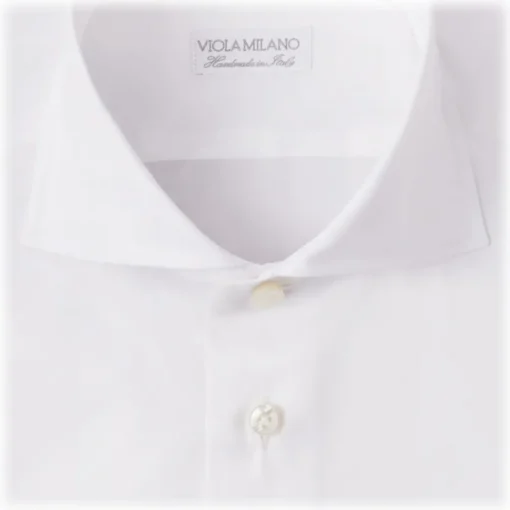 Viola Milano - Classic Solid Color Shirt - White - Handmade in Italy - Luxury Exclusive Collection - Avvenice