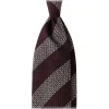Viola Milano - Classic Stripe 3-Fold Grenadine Tie - Burgundy/White - Handmade in Italy - Luxury Exclusive Collection - Avvenice^ Ties & Bow Ties