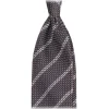 Viola Milano - Classic Stripe 3-Fold Grenadine Tie - Grey/White - Handmade in Italy - Luxury Exclusive Collection - Avvenice^ Ties & Bow Ties