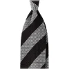 Viola Milano - Classic Stripe 3-Fold Grenadine Tie - Navy/White - Handmade in Italy - Luxury Exclusive Collection - Avvenice^ Ties & Bow Ties