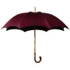 Viola Milano - Classic Stripe Chestnut Umbrella - Navy/Red - Handmade in Italy - Luxury Exclusive Collection - Avvenice^ Umbrellas And Sticks