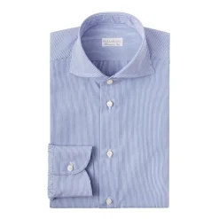 Viola Milano - Classic Stripe Shirt - Navy and White - Handmade in Italy - Luxury Exclusive Collection - Avvenice^ Shirts