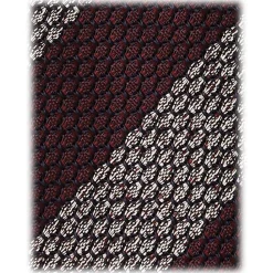 Viola Milano - Classic Stripe 3-Fold Grenadine Tie - Burgundy/White - Handmade in Italy - Luxury Exclusive Collection - Avvenice^ Ties & Bow Ties
