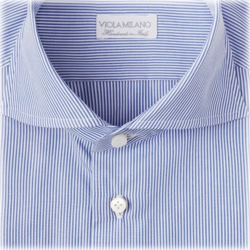 Viola Milano - Classic Stripe Shirt - Navy and White - Handmade in Italy - Luxury Exclusive Collection - Avvenice^ Shirts