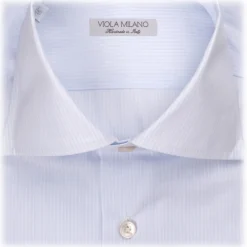 Viola Milano - Classic Stripe Cutaway-Collar Shirt - Navy - Handmade in Italy - Luxury Exclusive Collection - Avvenice^ Shirts
