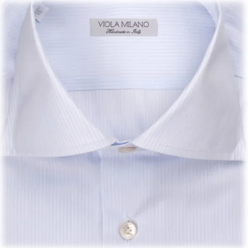 Viola Milano - Classic Stripe Cutaway-Collar Shirt - Navy - Handmade in Italy - Luxury Exclusive Collection - Avvenice^ Shirts
