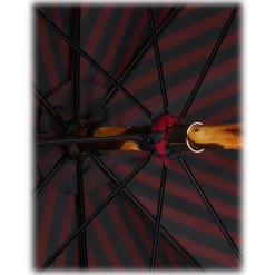 Viola Milano - Classic Stripe Chestnut Umbrella - Navy/Red - Handmade in Italy - Luxury Exclusive Collection - Avvenice^ Umbrellas And Sticks