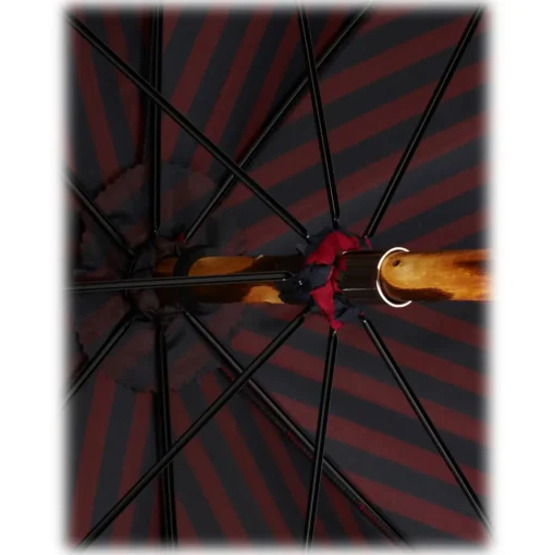 Viola Milano - Classic Stripe Chestnut Umbrella - Navy/Red - Handmade in Italy - Luxury Exclusive Collection - Avvenice^ Umbrellas And Sticks