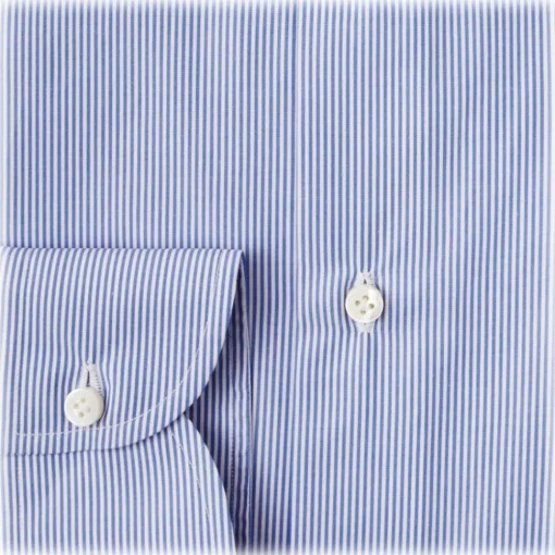 Viola Milano - Classic Stripe Cut-Away Collar Dress Shirt - Navy/White - Handmade in Italy - Luxury Exclusive Collection - Avvenice