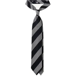 Viola Milano - Classic Stripe 3-Fold Grenadine Tie - Navy/White - Handmade in Italy - Luxury Exclusive Collection - Avvenice^ Ties & Bow Ties