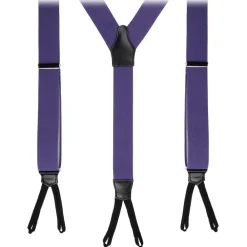 Viola Milano - Classic Width Braces L Braid Ends - Solid Purple - Handmade in Italy - Luxury Exclusive Collection - Avvenice^ Other Accessories