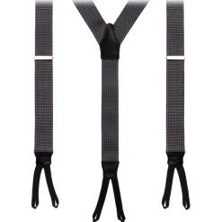 Viola Milano - Classic Width Braces L Braid Ends - Polka Dot Grey - Handmade in Italy - Luxury Exclusive Collection - Avvenice^ Other Accessories