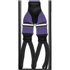 Viola Milano - Classic Width Braces L Braid Ends - Solid Purple - Handmade in Italy - Luxury Exclusive Collection - Avvenice^ Other Accessories