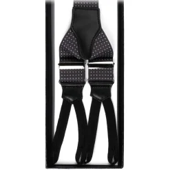 Viola Milano - Classic Width Braces L Braid Ends - Polka Dot Grey - Handmade in Italy - Luxury Exclusive Collection - Avvenice^ Other Accessories