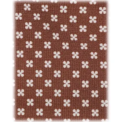 Viola Milano - Clover Floral Selftipped Italian Silk Tie - Brown - Handmade in Italy - Luxury Exclusive Collection - Avvenice^ Ties & Bow Ties