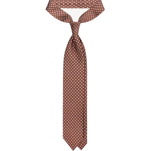 Viola Milano - Clover Floral Selftipped Italian Silk Tie - Brown - Handmade in Italy - Luxury Exclusive Collection - Avvenice^ Ties & Bow Ties