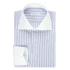 Viola Milano - Contrast Collar Shirt - Multi Stripe - Handmade in Italy - Luxury Exclusive Collection - Avvenice^ Shirts