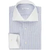 Viola Milano - Contrast Collar Cut-Away Collar Shirt - Multi Stripe - Handmade in Italy - Luxury Exclusive Collection - Avvenice^ Shirts
