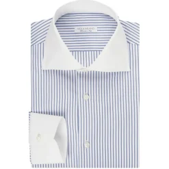 Viola Milano - Contrast Collar Cut-Away Collar Shirt - Multi Stripe - Handmade in Italy - Luxury Exclusive Collection - Avvenice^ Shirts