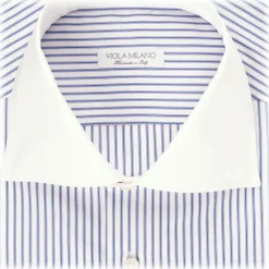 Viola Milano - Contrast Collar Shirt - Multi Stripe - Handmade in Italy - Luxury Exclusive Collection - Avvenice^ Shirts