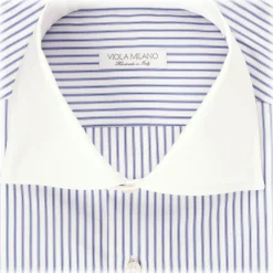 Viola Milano - Contrast Collar Cut-Away Collar Shirt - Multi Stripe - Handmade in Italy - Luxury Exclusive Collection - Avvenice^ Shirts