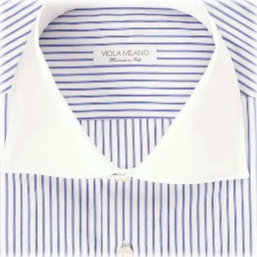 Viola Milano - Contrast Collar Cut-Away Collar Shirt - Multi Stripe - Handmade in Italy - Luxury Exclusive Collection - Avvenice^ Shirts