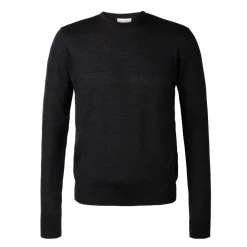 Viola Milano - Crew-Neck Merino Jumper - Dark Grey - Handmade in Italy - Luxury Exclusive Collection - Avvenice^ Knitwears